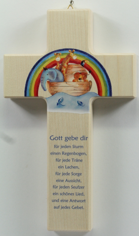 Kinderkreuz -  Arche Noah & Regenbogen