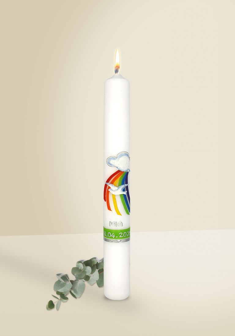 Kerze zur Taufe - Taube & Wolke Kerze zur Taufe - Taube & Wolke