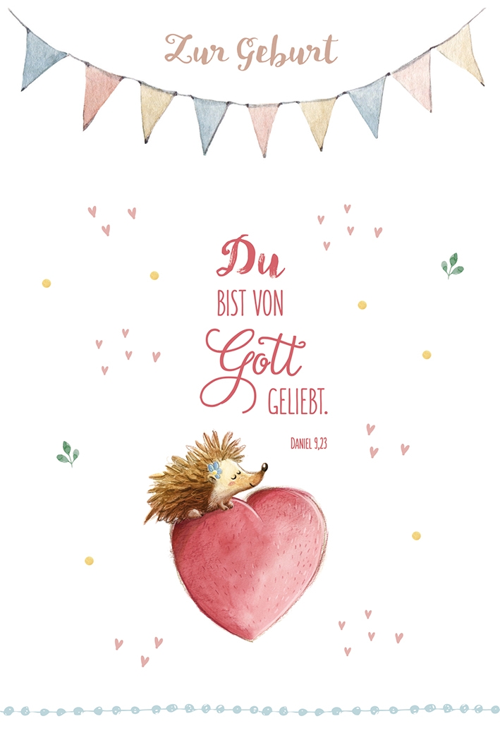 Karte zur Geburt - Du bist von Gott geliebt Karte zur Geburt - Du bist von Gott geliebt
