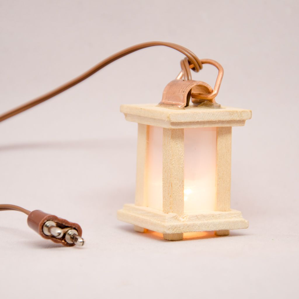 Krippenzubehör - Deckenlampe Weiß & Holz Krippenzubehör - Deckenlampe Weiß & Holz