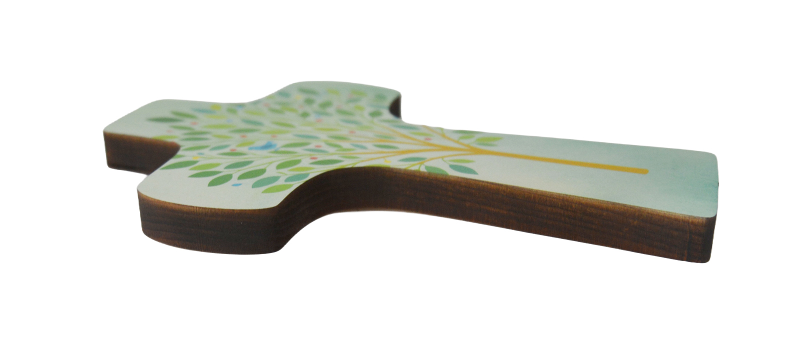 Holzkreuz – Lebensbaum & Grün