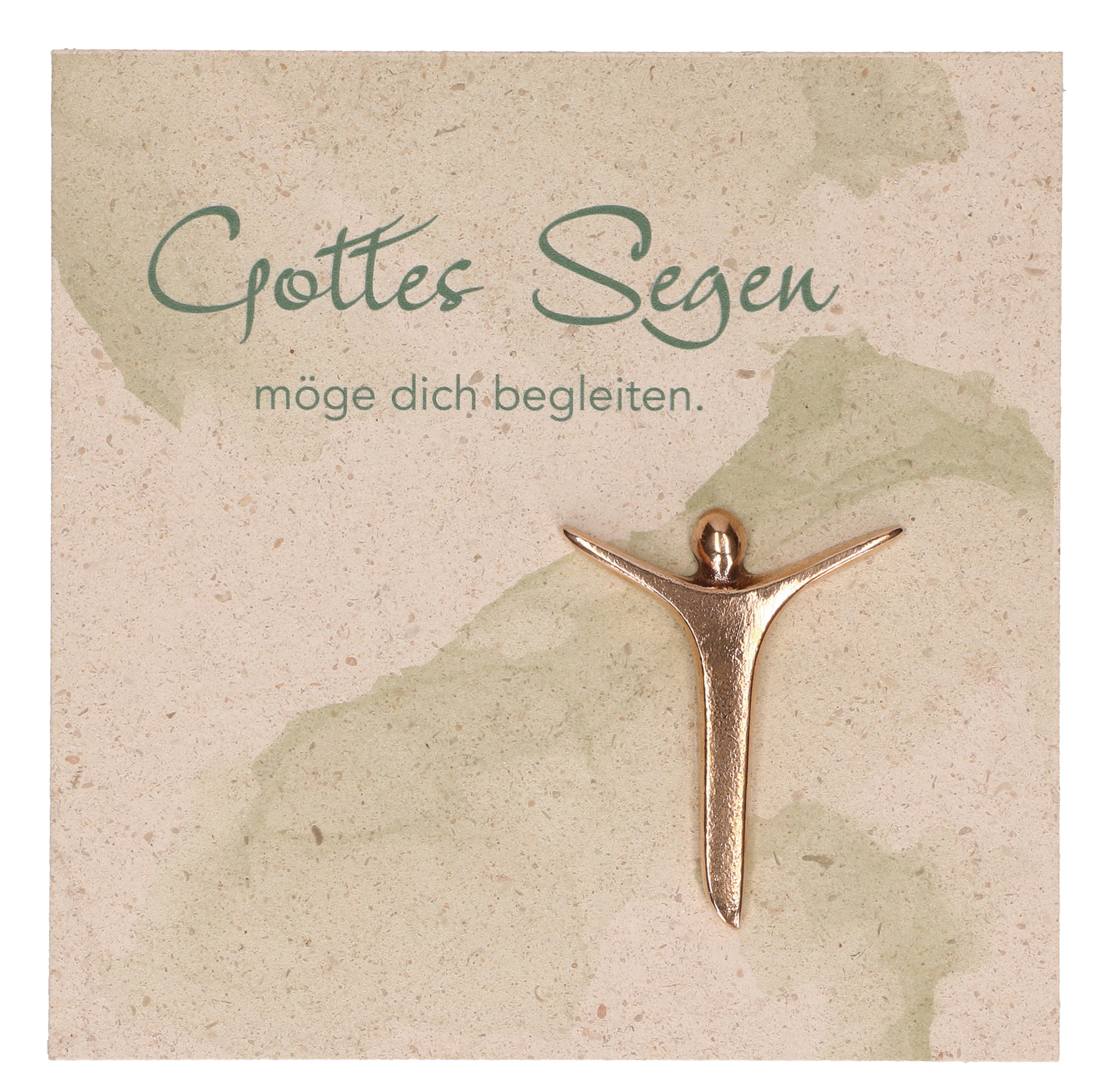 Natursteintafel - Gottes Segen & Bronzekorpus