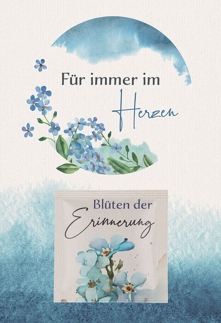 Trauerkarte - In stillem Gedenken & Blumensamen-Tütchen
