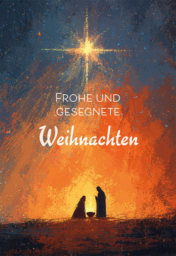 Karte zu Weihnachten – Frohe u. Gesegnete Weihnachten