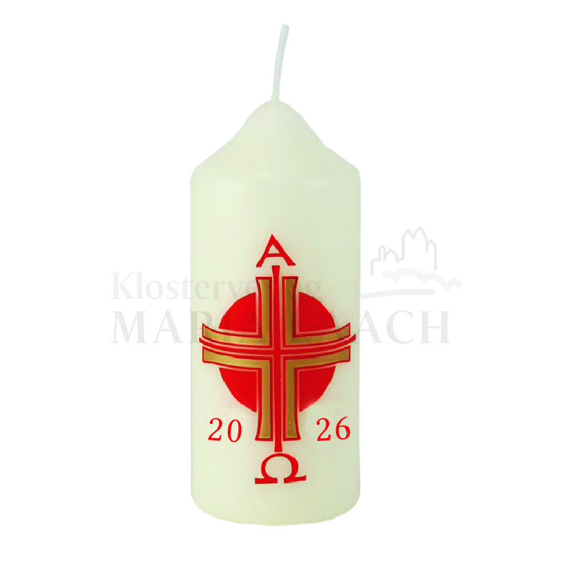 Kleine Osterkerze - Rotes Kreuz & Jahreszahl