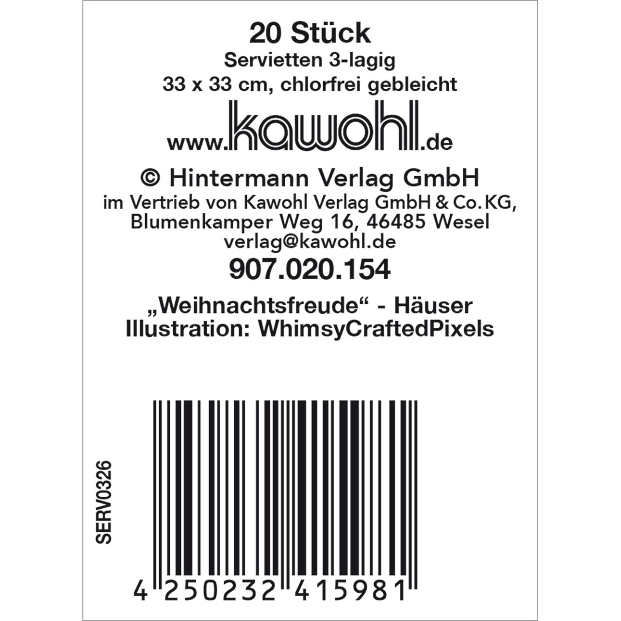Servietten – Weihnachtsfreude wünsche ich dir