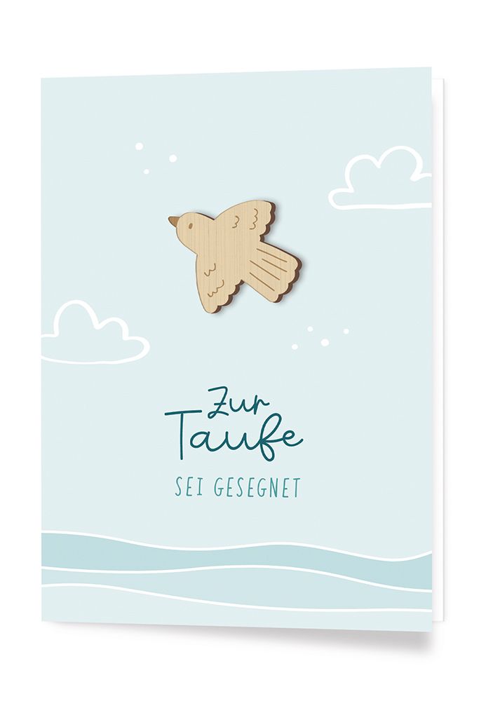 Karte zur Taufe – Sei Gesegnet & Taube