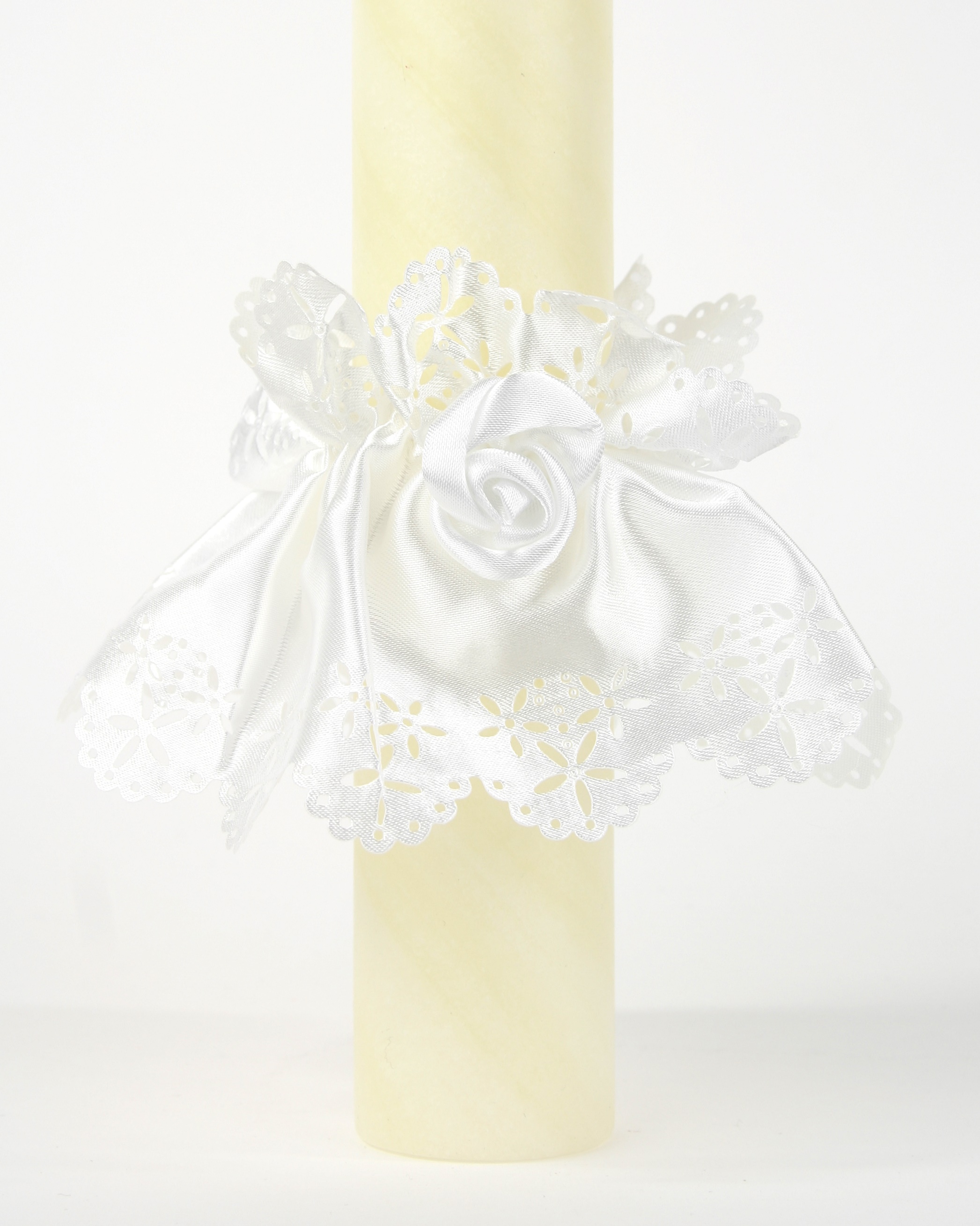 Kerzenzubehör - Weiße Tülle & Rose