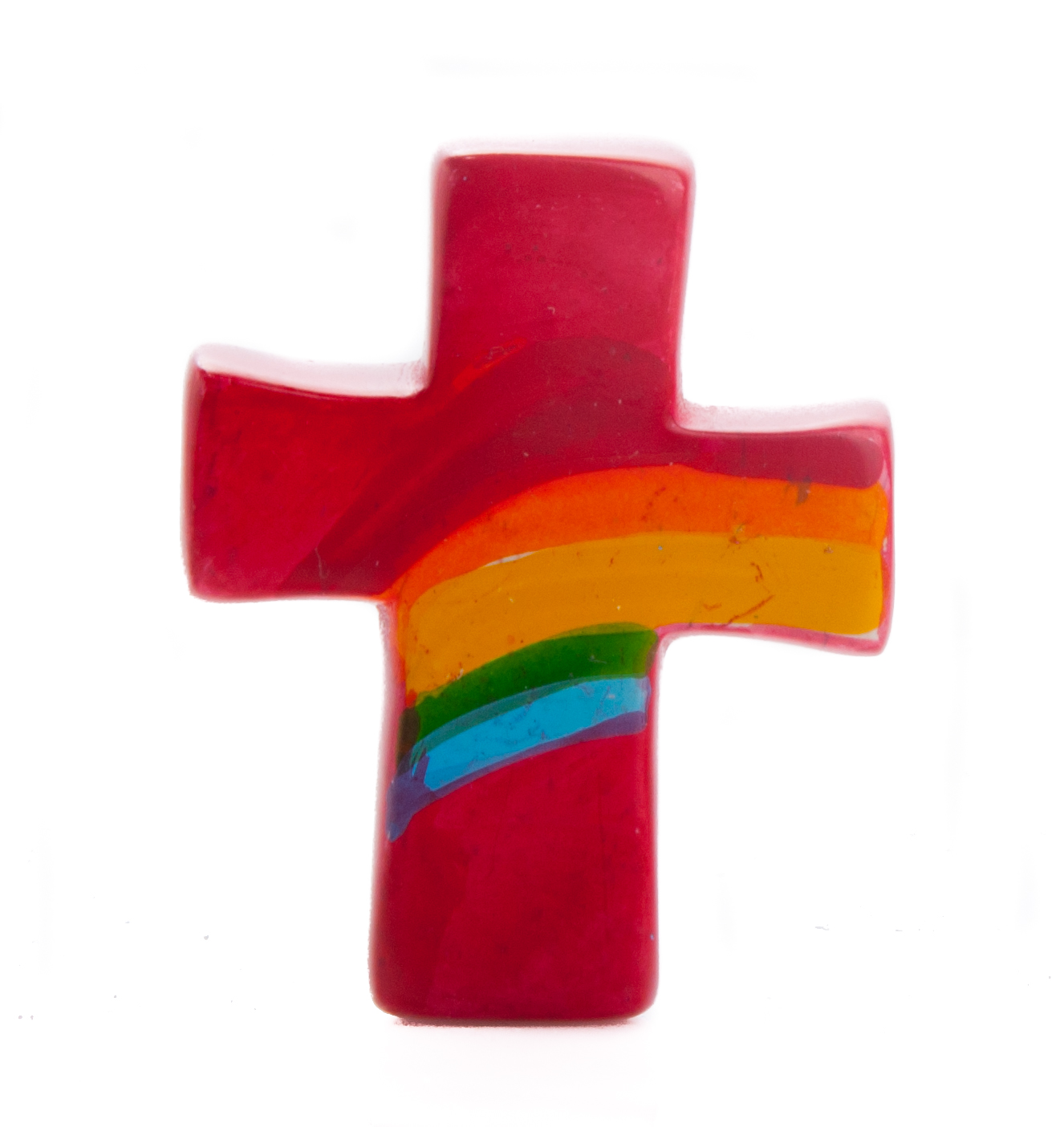 Handkreuz - Regenbogen & Rot