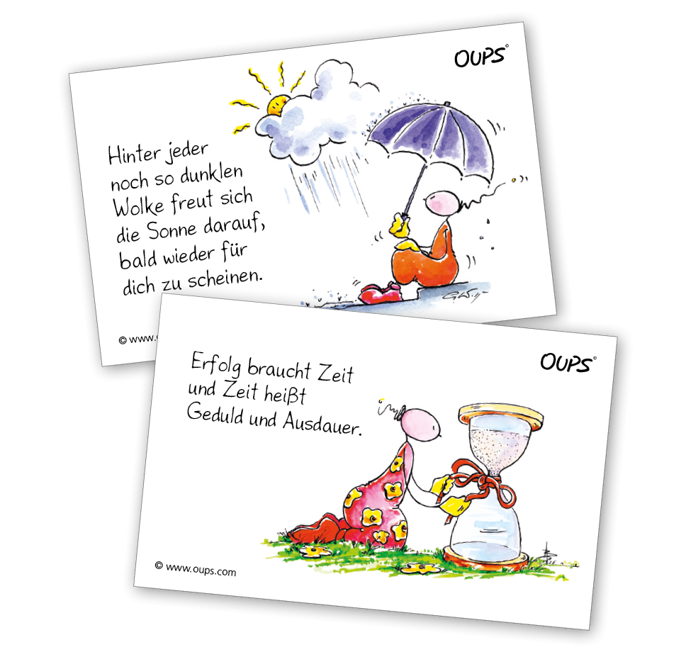 Kärtchenbox - Motivation & 24 Spruchkarten OUPS Kärtchenbox - Motivation & 24 Spruchkarten OUPS