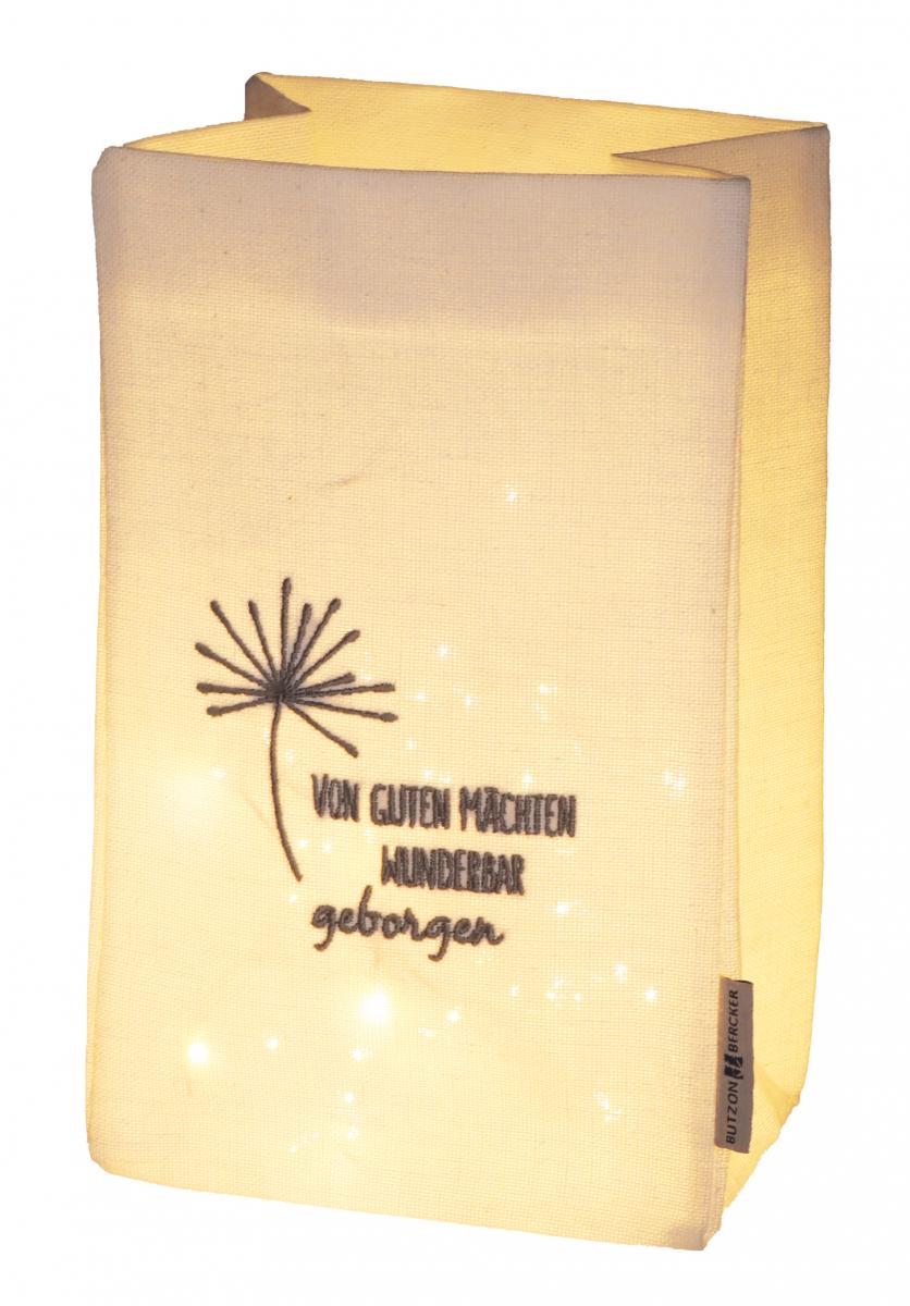Lichtbeutel für LED-Kerze - Von guten Mächten wunderbar geborgen Lichtbeutel für LED-Kerze - Von guten Mächten wunderbar geborgen