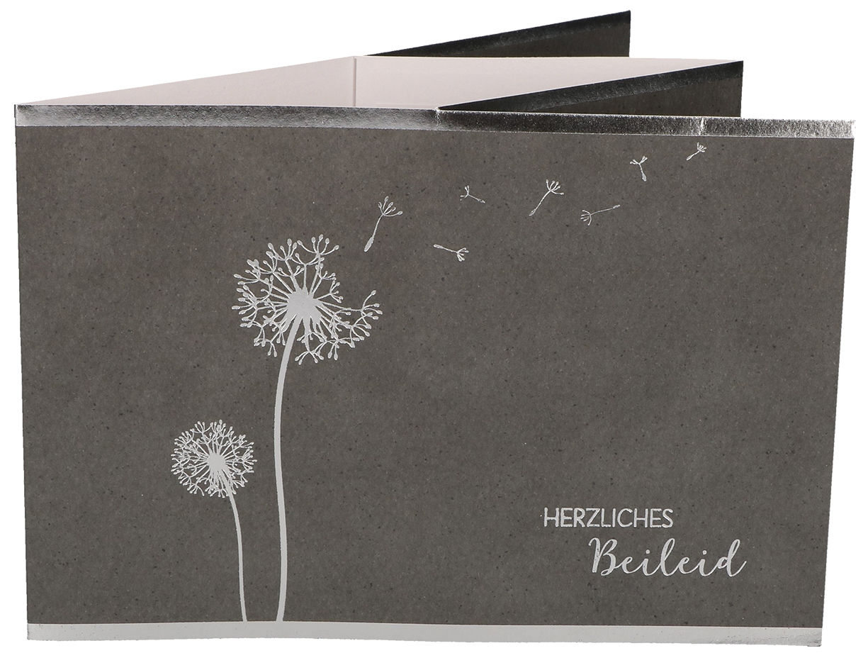 Teelichtkarte zur Trauer - Herzliches Beileid & Pusteblume