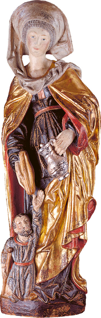 Heiligenfigur - Hl. Elisabeth mit Bettler