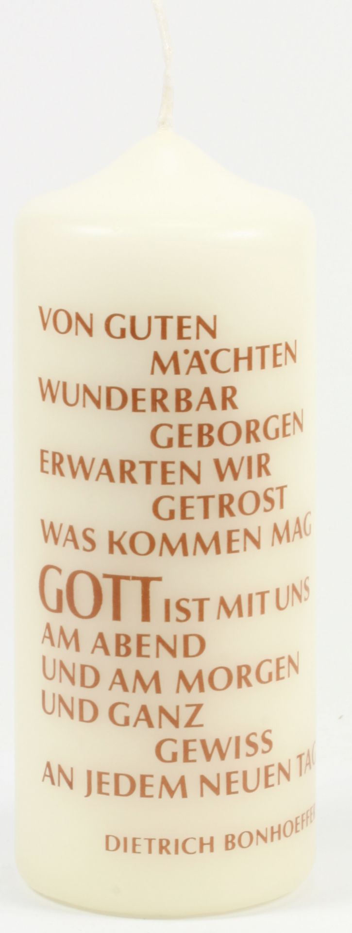 Tischkerze 'Von Gott Behütet' - 150x60mm Dekorationskerze